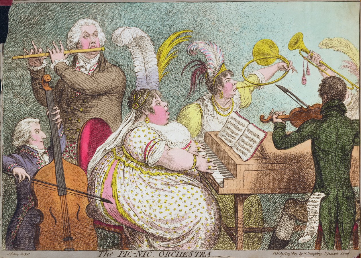 Pic-Nic Orchestra, pub. av Hannah Humphrey, 1802 av James Gillray