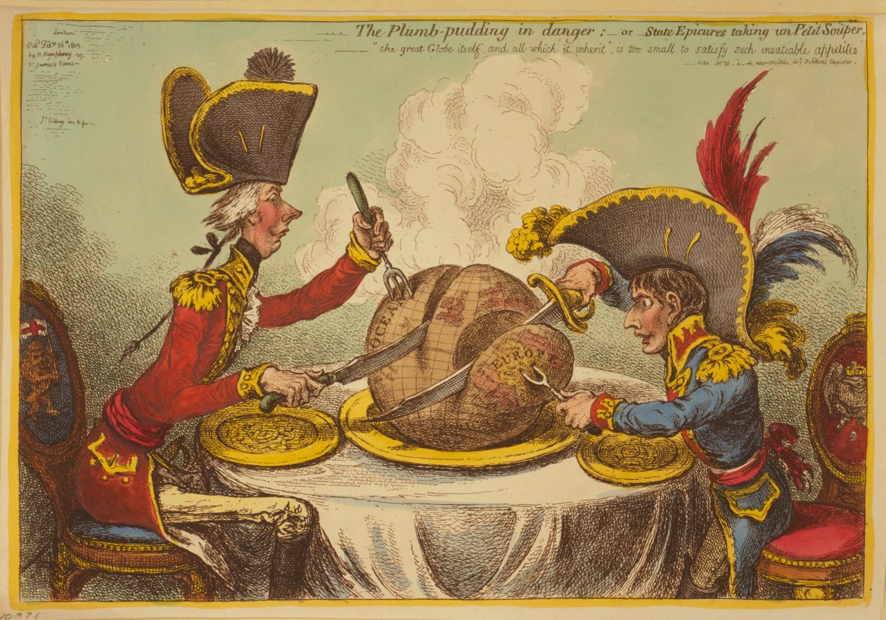 Plommepuddingen i fare eller statsepikere som tar en Petit Souper av James Gillray