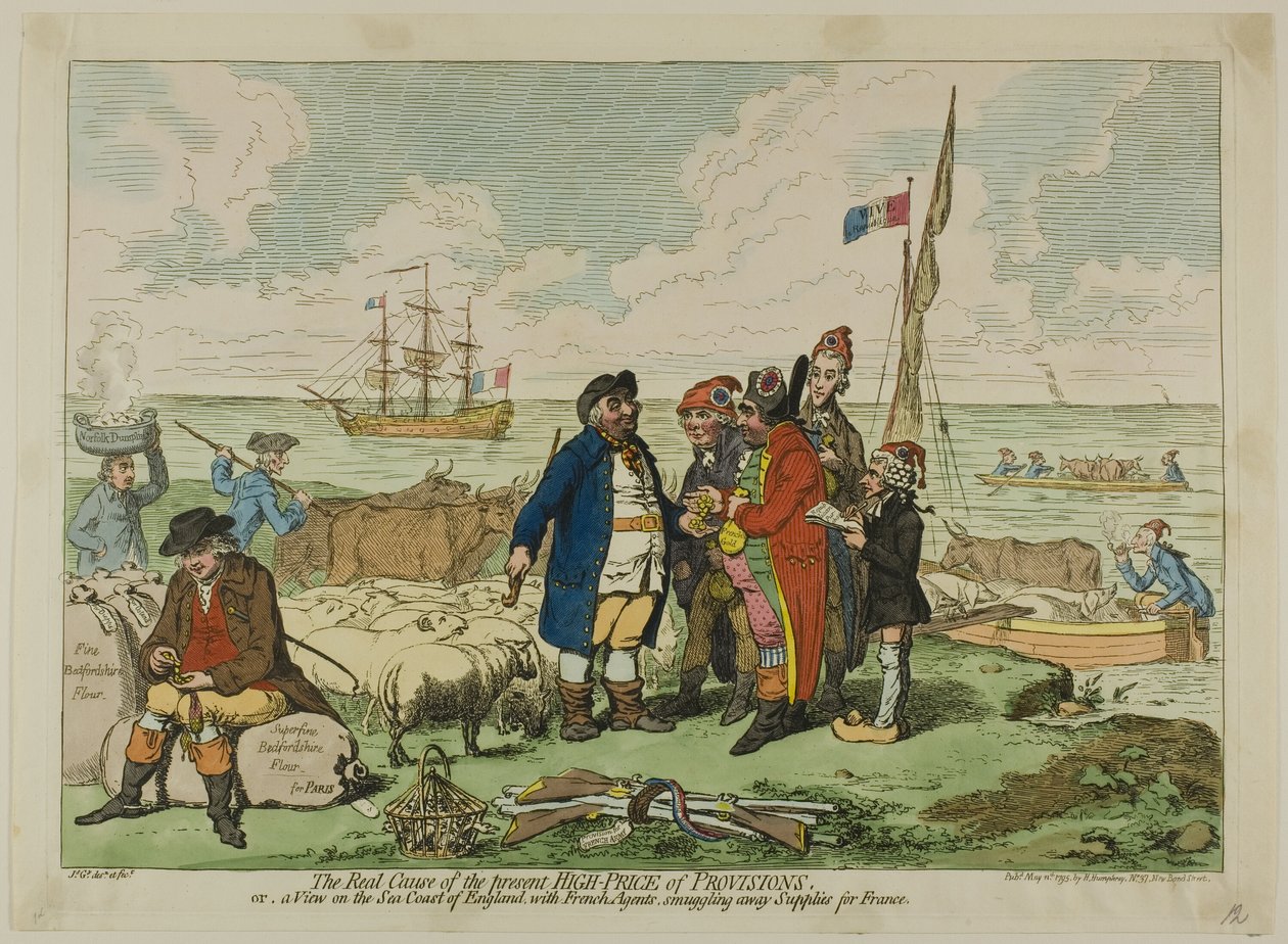Den virkelige årsaken til den nåværende høye prisen på proviant av James Gillray