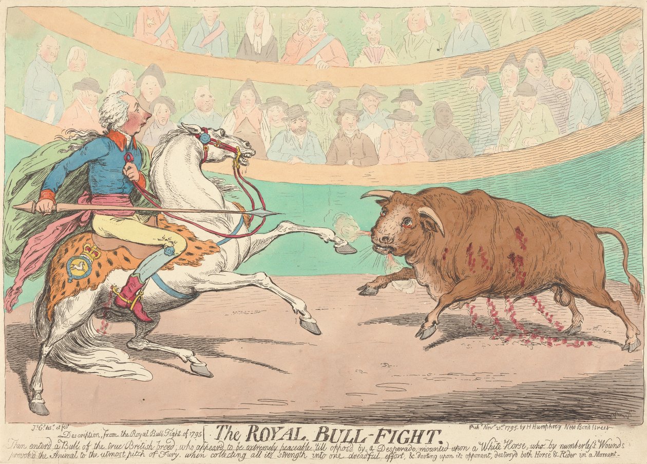 Der königliche Stierkampf av James Gillray