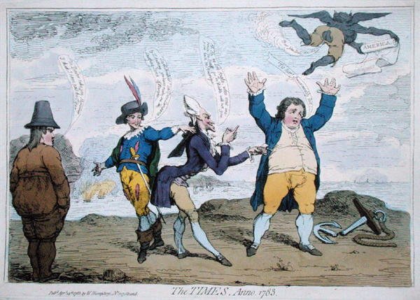The Times, Anno 1783, utgitt av William Humphrey (håndfarget etsning) av James Gillray