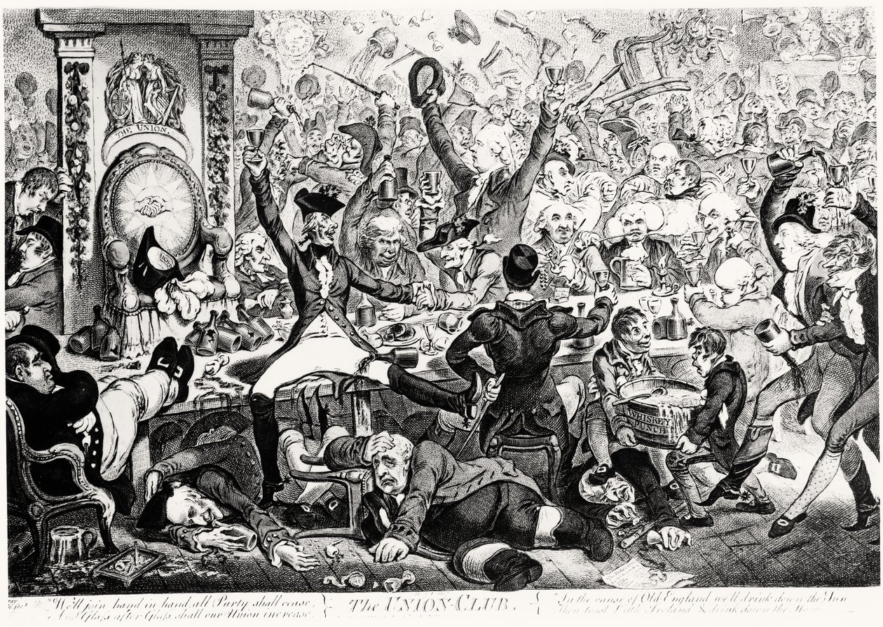 The Union Club, 1801 (fargegravering) av James Gillray