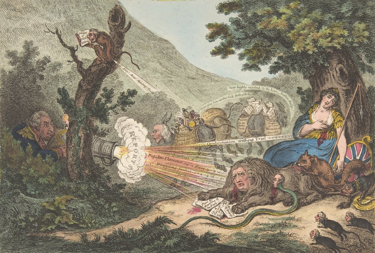 Den sårede løven, 16. juli 1805., 16. juli 1805. av James Gillray