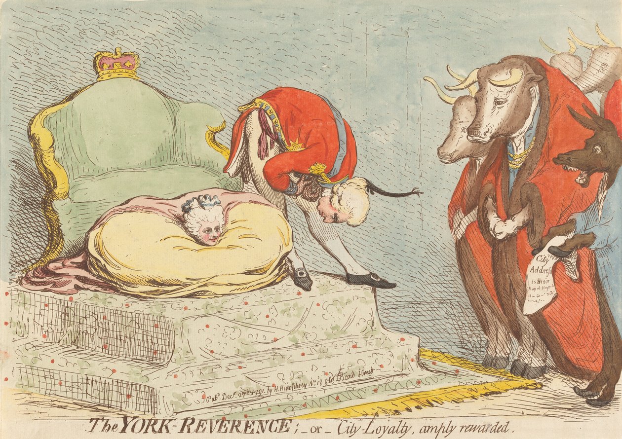 Yorks ærbødighet - eller - byens lojalitet rikelig belønnet av James Gillray