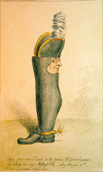 Tretti år har jeg bodd i sognet til Covent Garden, utgitt av Hannah Humphrey av James Gillray