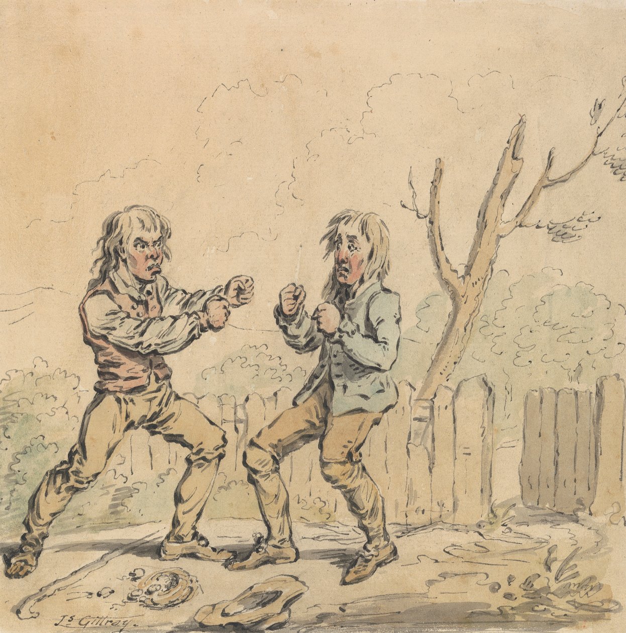 To menn på Fisticuffs av James Gillray