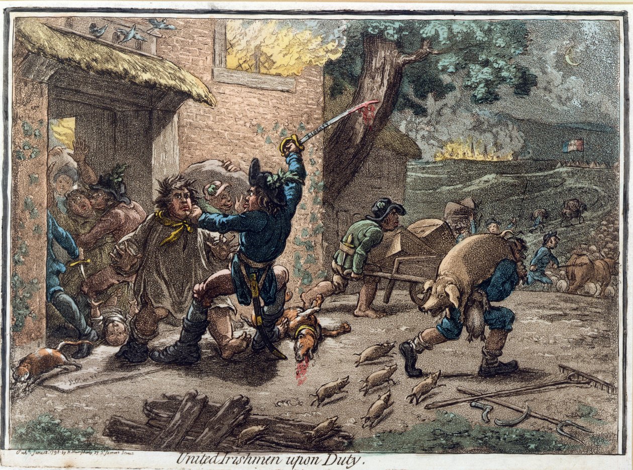 United Irishmen Upon Duty , utgitt av Hannah Humphrey i 1798 av James Gillray