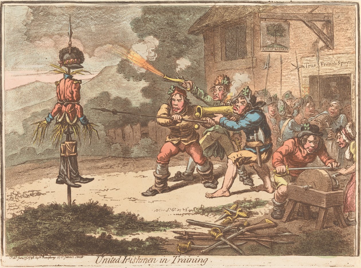 Forente irer under trening av James Gillray