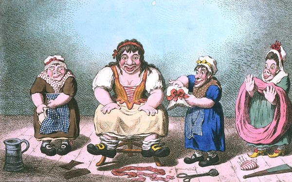 Venus Attired by the Graces, utgitt av Hannah Humphrey i 1800 (håndfarget etsning) av James Gillray