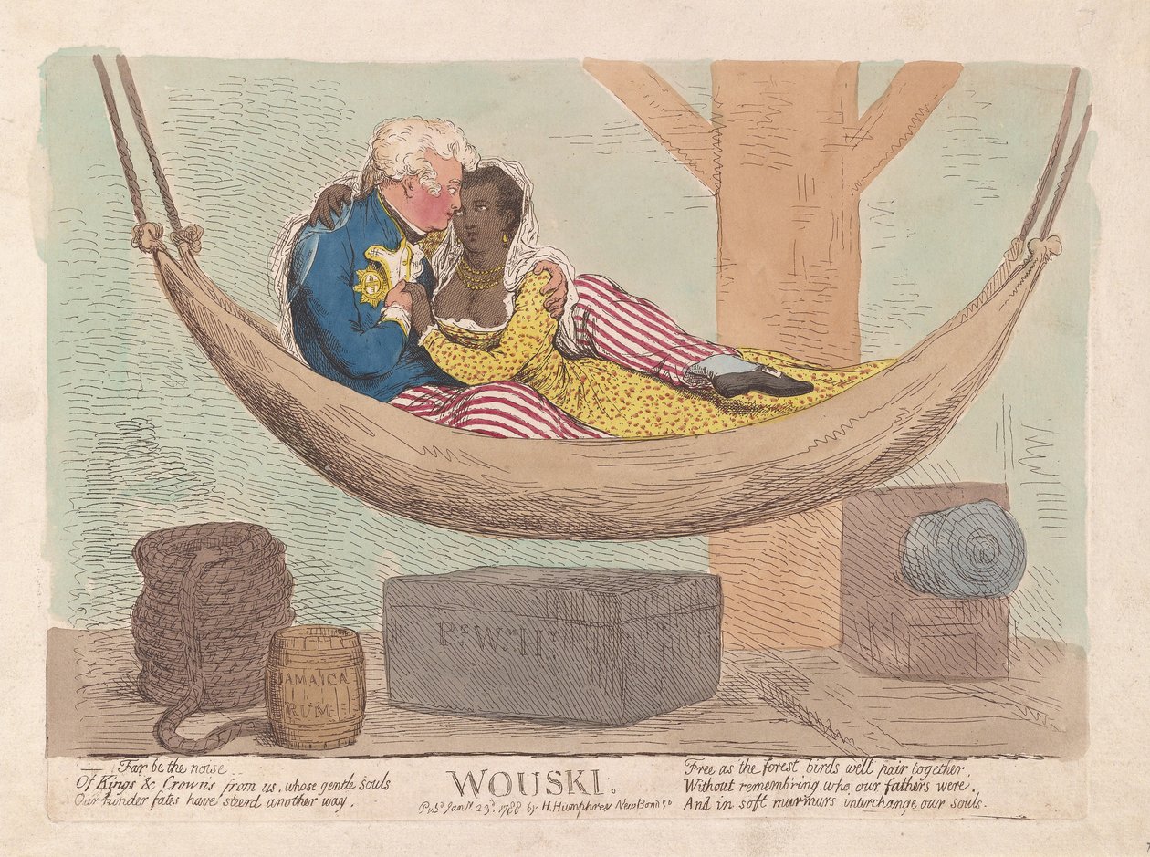 Wouski, pub. 1788 (håndfarget gravering) av James Gillray