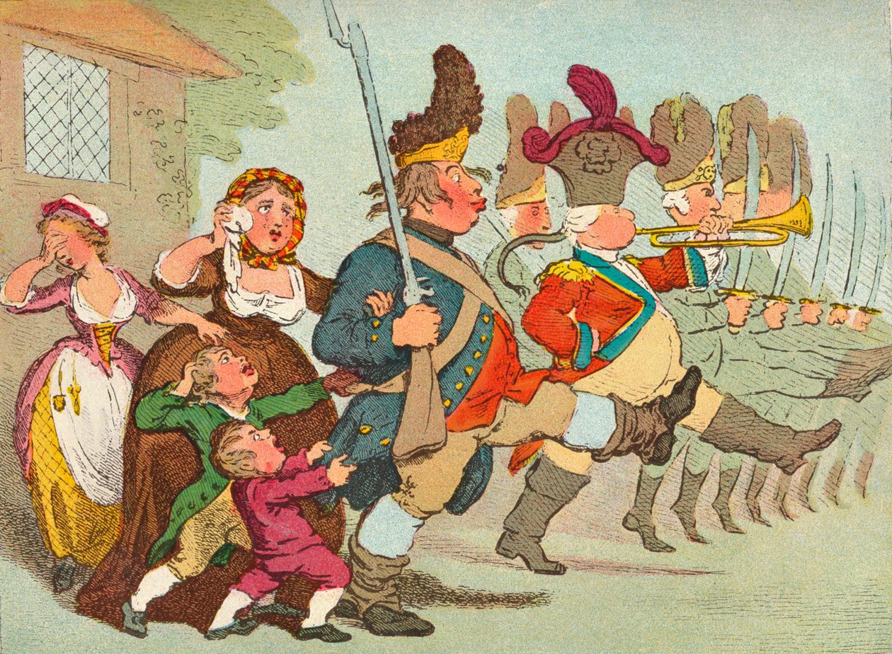 John Bull går til krigene, c1700-tallet, 1902 av James Gilray