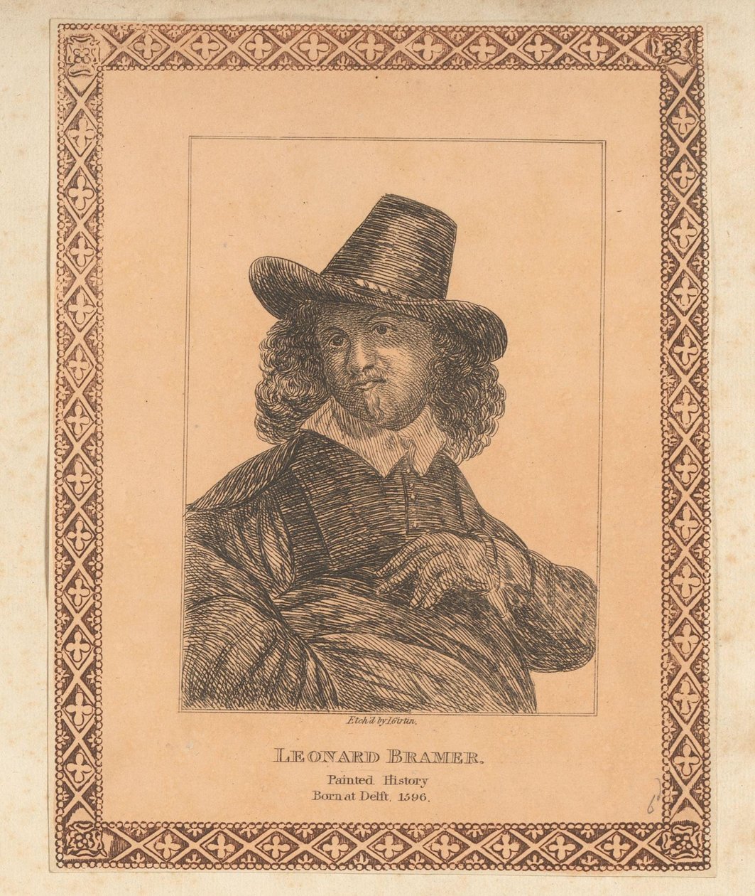 Portrett av Leonaert Bramer Leonard Bramer (tittel på objekt) av James Girtin