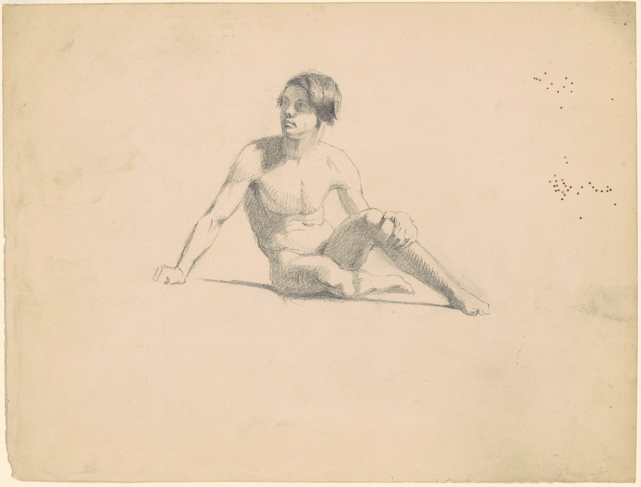 Sittende mann naken [recto] av James Goodwyn Clonney
