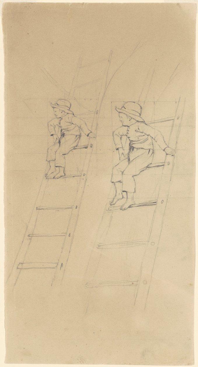 Studier av en gutt på en stige av James Goodwyn Clonney