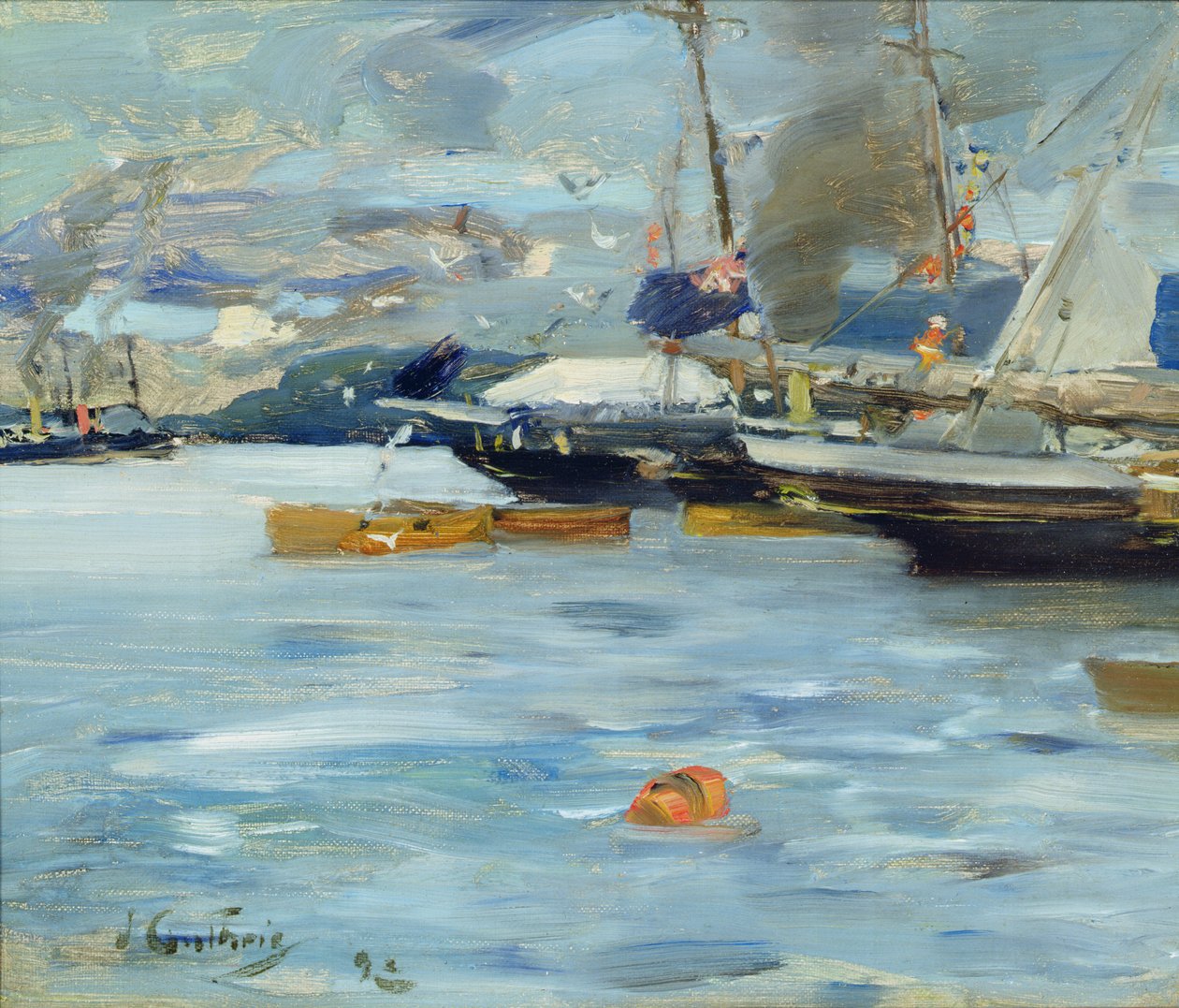 Moored Yachts, Oban, 1893 av James Guthrie
