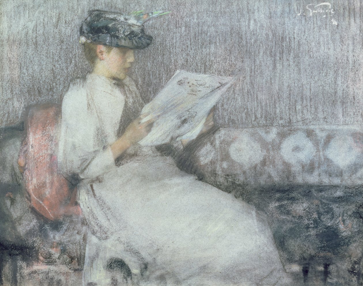 Morgenavisen, ca. 1890-91 av James Guthrie