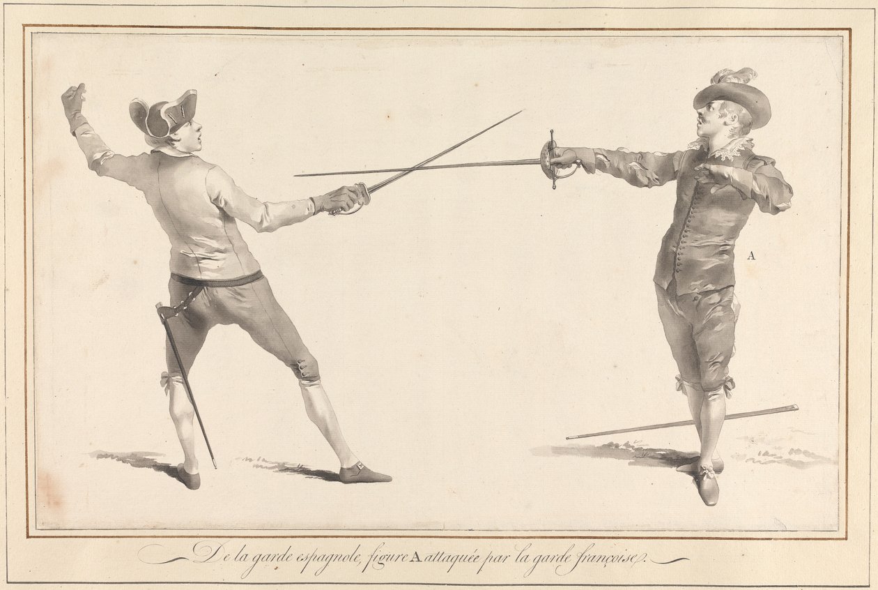 Av den spanske garde, figur A angrepet av den franske garde av James Gwin