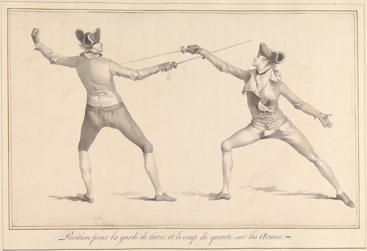 Stilling for Garde de Tierce, og Coup de Quarte on the Arms av James Gwin
