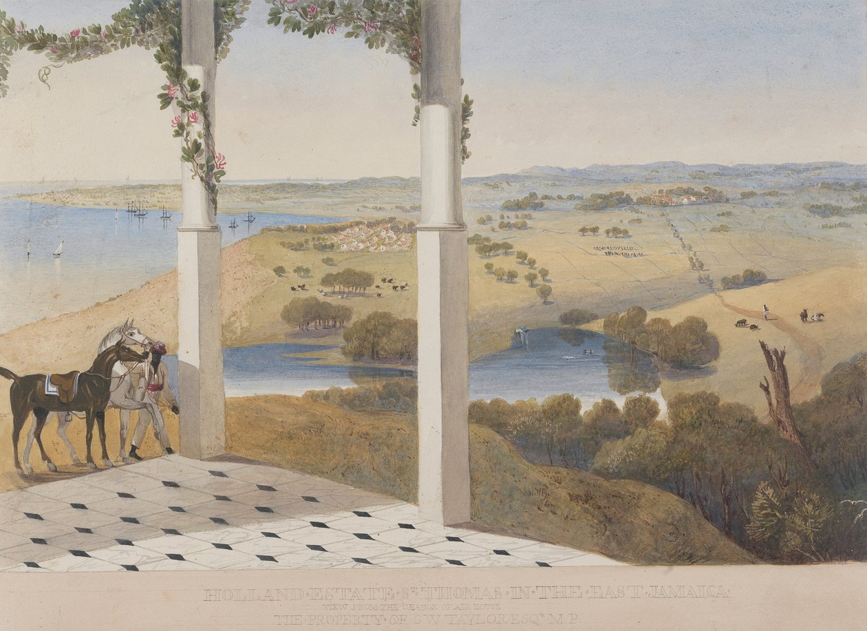 Holland Estate, St. Thomas i øst, Utsikt fra Change of Air House av James Hakewill