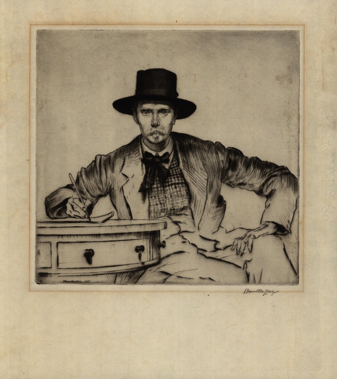Portrett av gravøren J. Hamilton Hay, 1915 (tørrpunktradering) av James Hamilton Hay