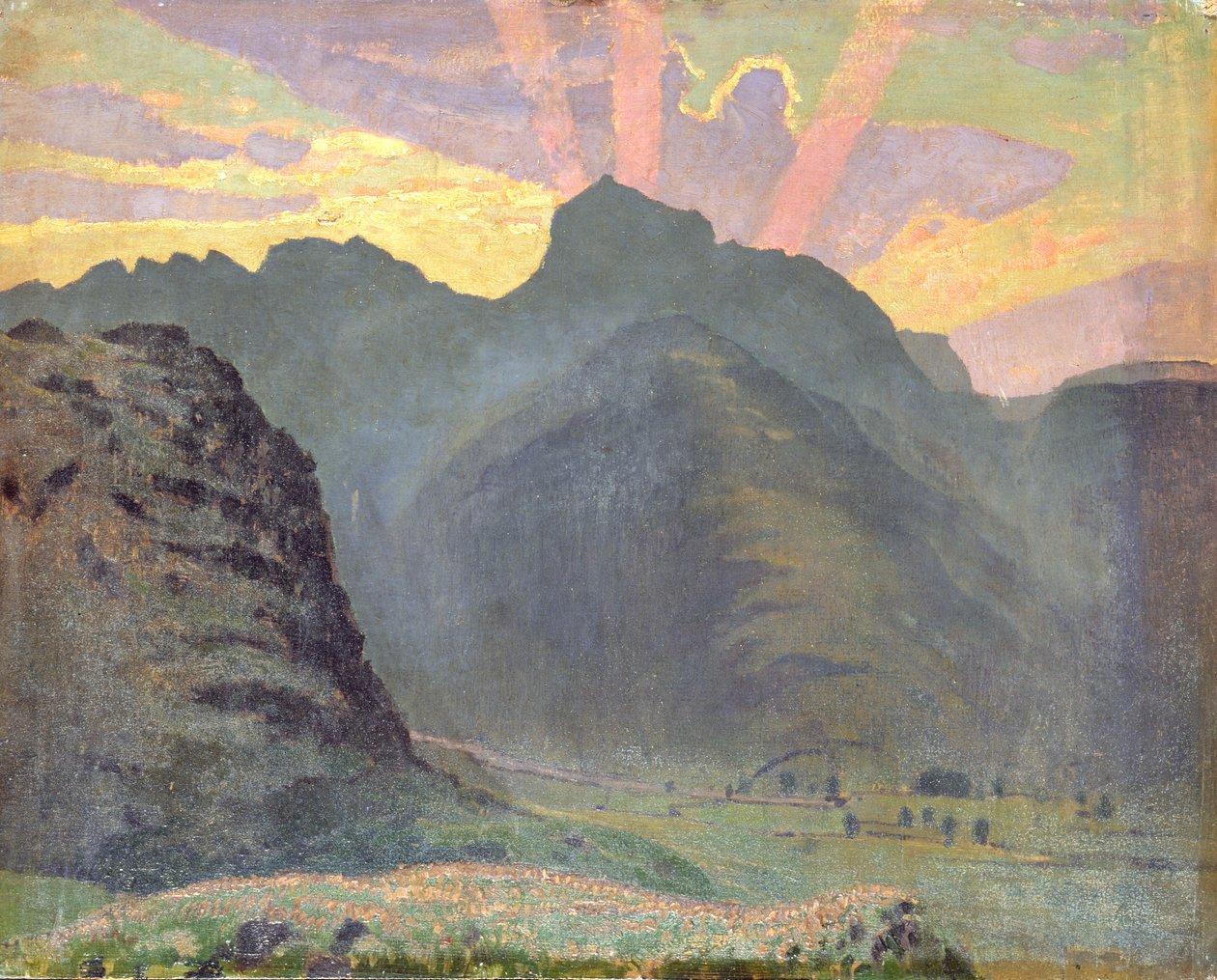 Soloppgang i Lake District, 1915 av James Hamilton Hay