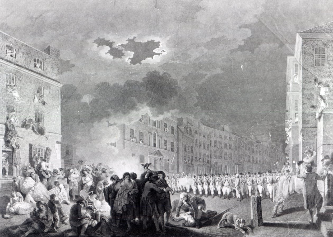 Opprør i Broad Street, juni 1780 av James Heath