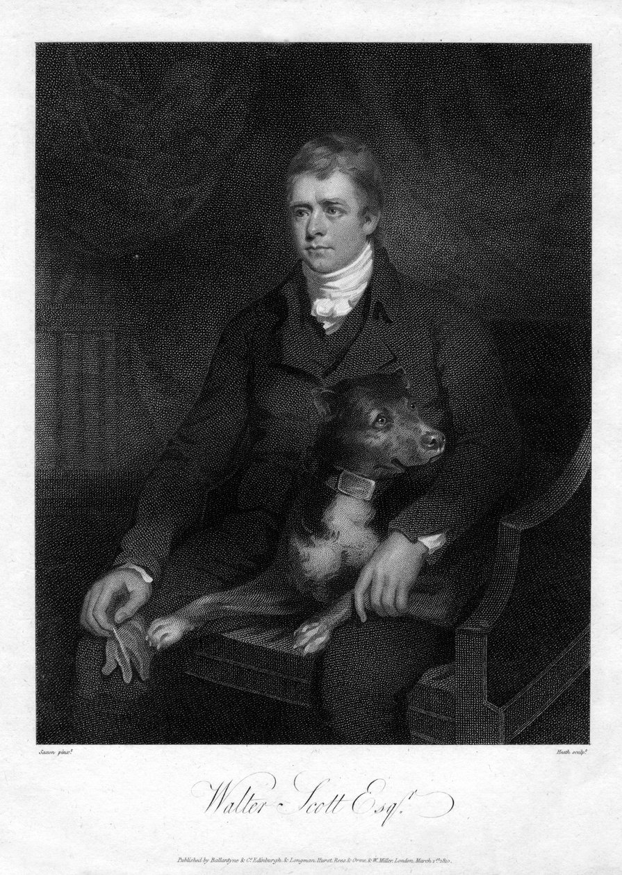 Sir Walter Scott, 1st Baronet, produktiv skotsk historisk romanforfatter og poet, 1810 av James Heath