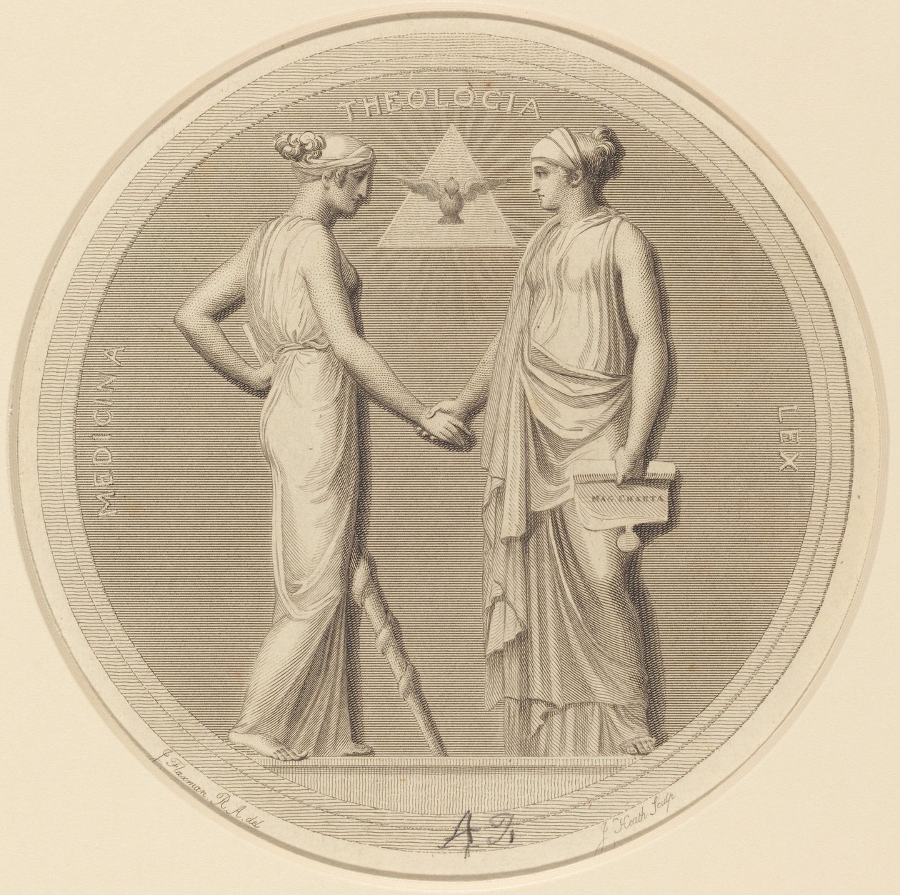 Medisin - Teologi - Juss av James Heath after John Flaxman