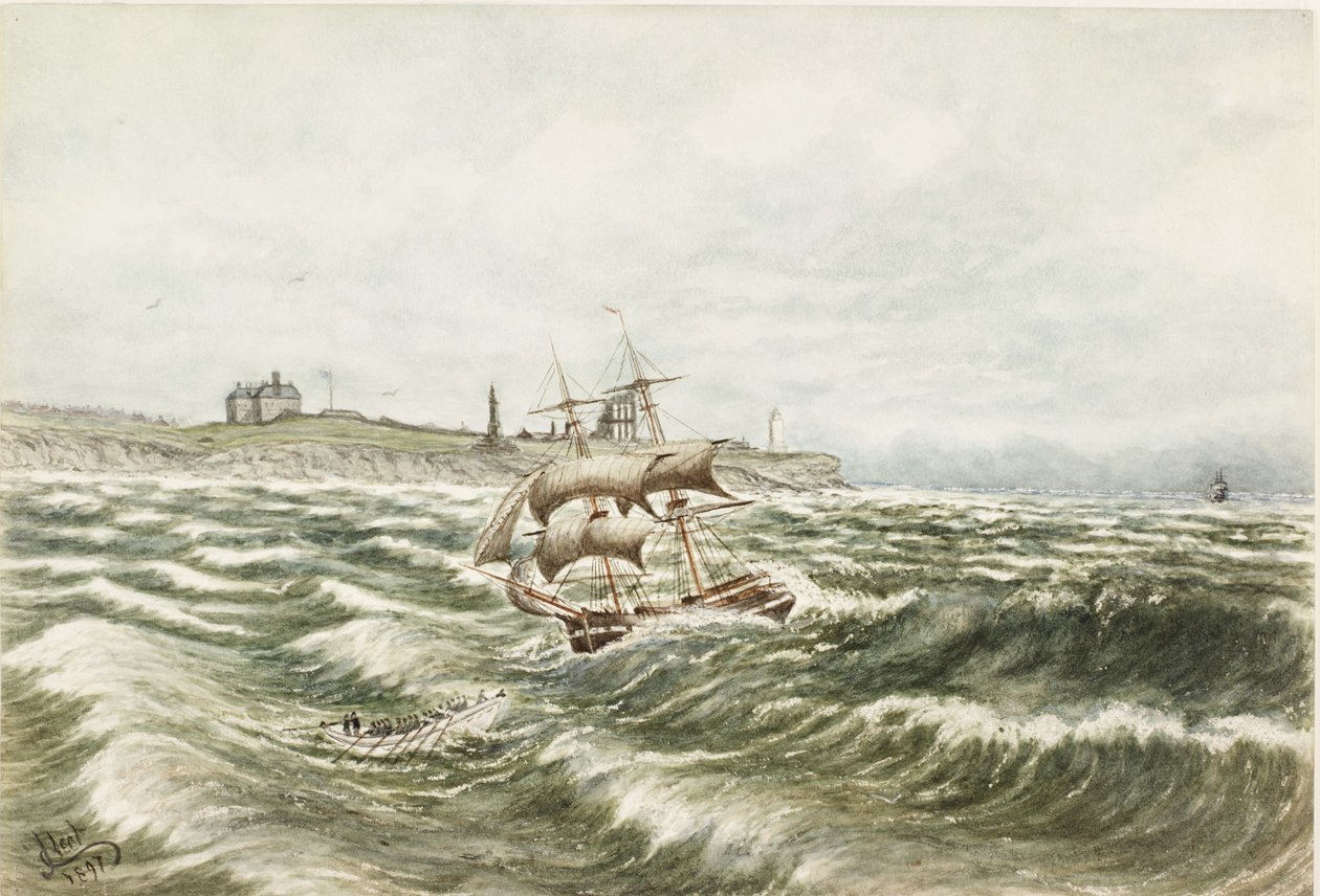 Rescue off Tynemouth (akvarell og kroppsfarge på papir) av James Henry Cleet