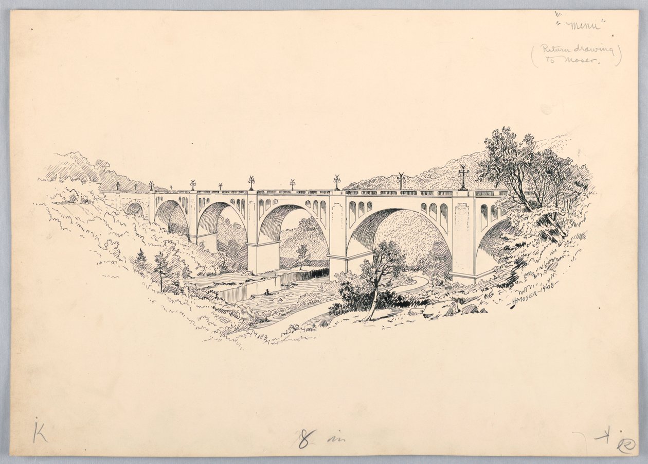 A Bridge, Design for Washington Board of Trade Dinner, 13. mai 1908 av James Henry Moser