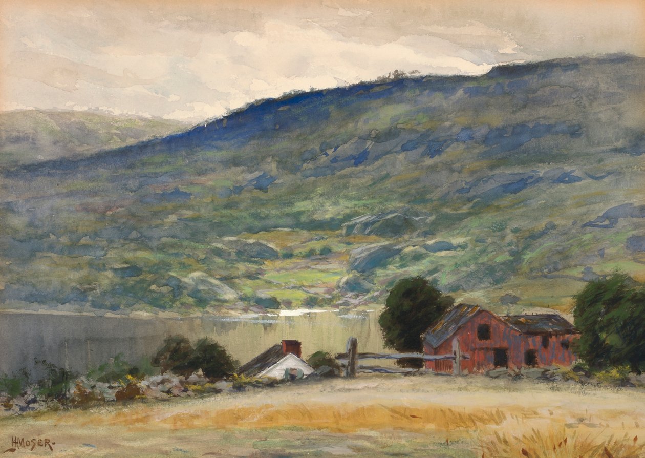 Hill and Lake, slutten av 1800-begynnelsen av 1900-tallet. av James Henry Moser