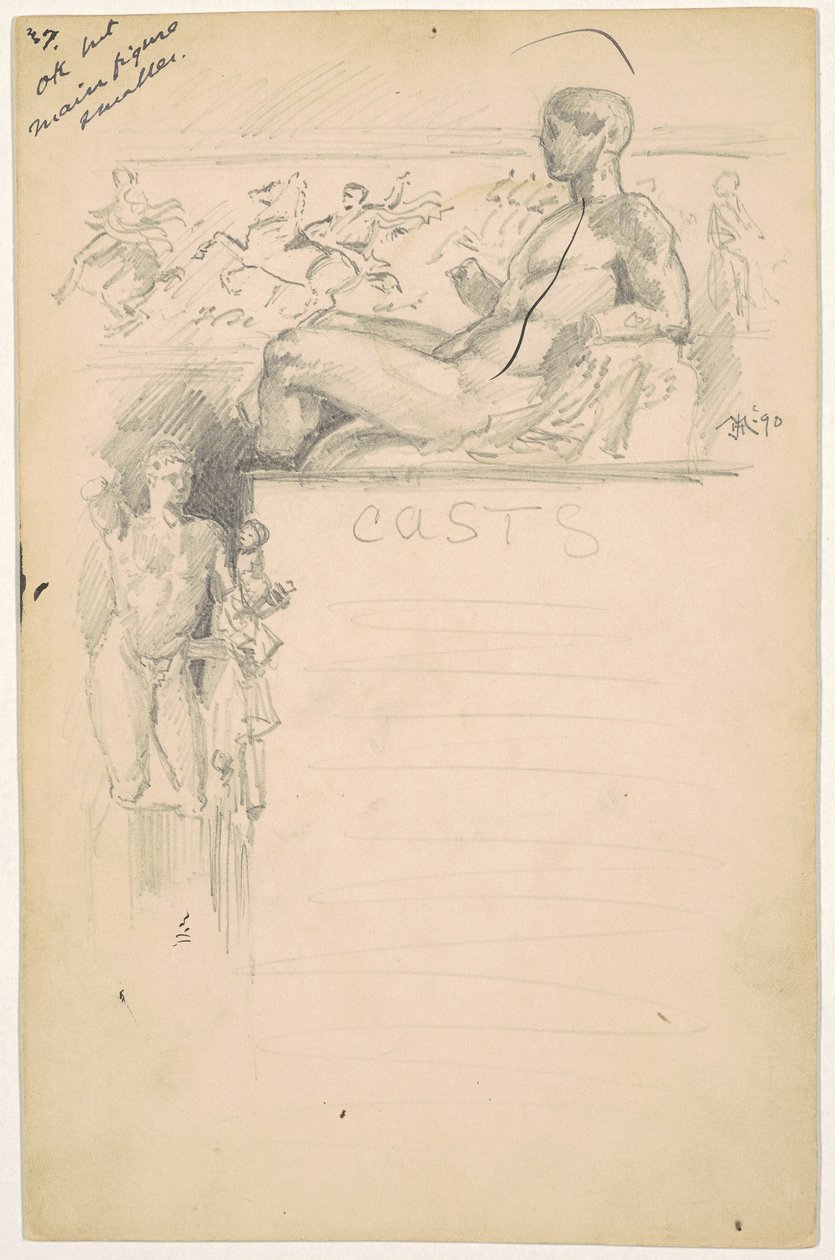 Studie for "Casts from Antique Sculpture: The Parthenon" av James Henry Moser
