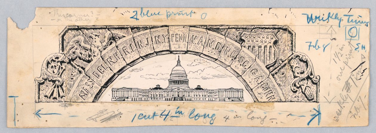 U.S. Capitol Building, under en bue av de tretten statene av James Henry Moser
