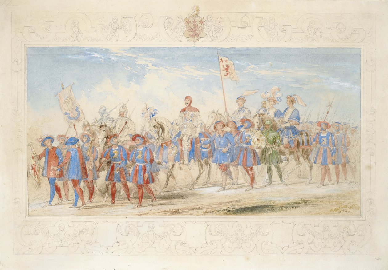 James Oglivie Fairlie Esq., Knight of the Golden Lion, 1839 (blyant, wc og gouache på papir) av James Henry Nixon