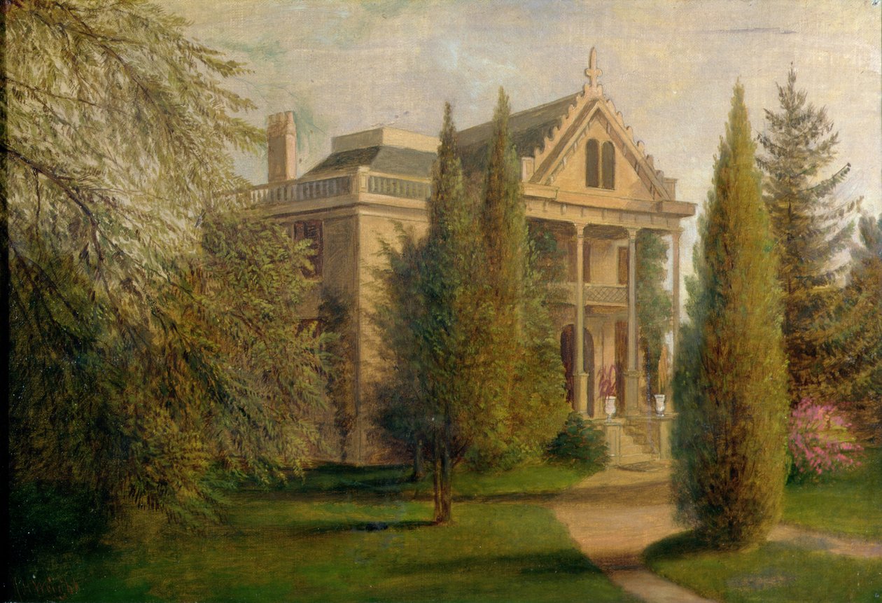 Utsikt over Dungan Manor House, Staten Island, 1876 av James Henry Wright