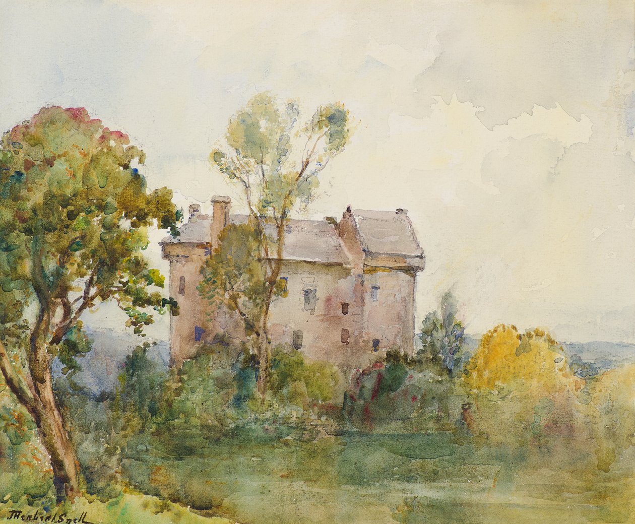 Claypotts Castle (akvarell) av James Herbet Snell