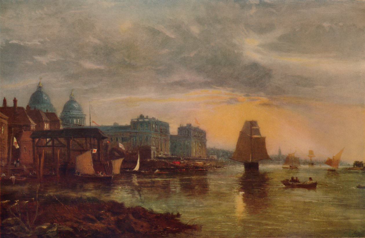 Greenwich Hospital fra elven, 1854, 1935 av James Holland