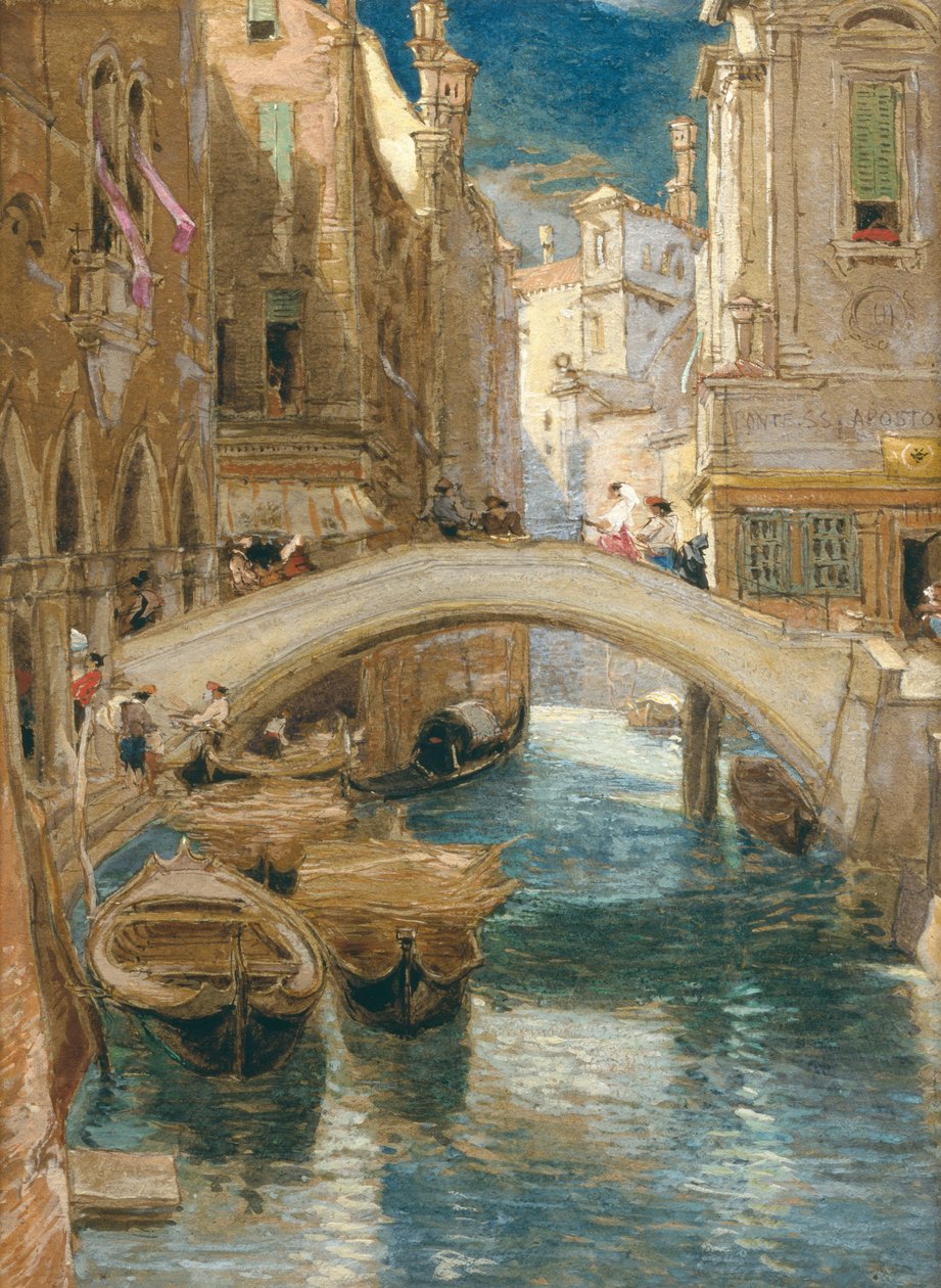 Ponte Santi Apostoli, Venezia (penn, blyant og blekk) av James Holland