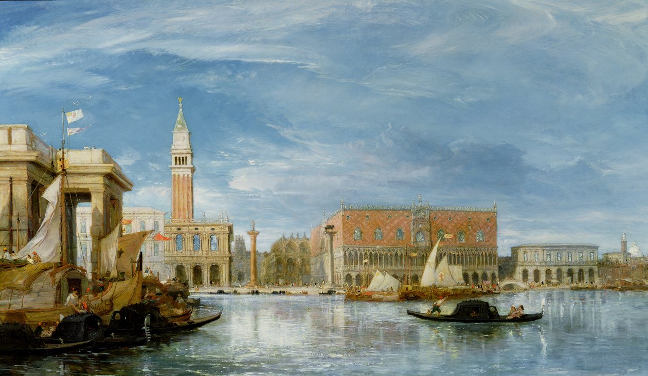Utsikt over Molo og Palazzo Ducale i Venezia av James Holland