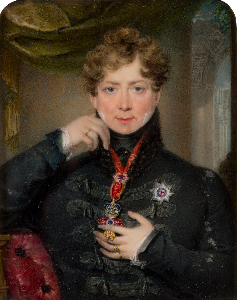Portrett av kong George lV (1762-1830), ca. 1797-1830 (olje på lerret) av James Holmes