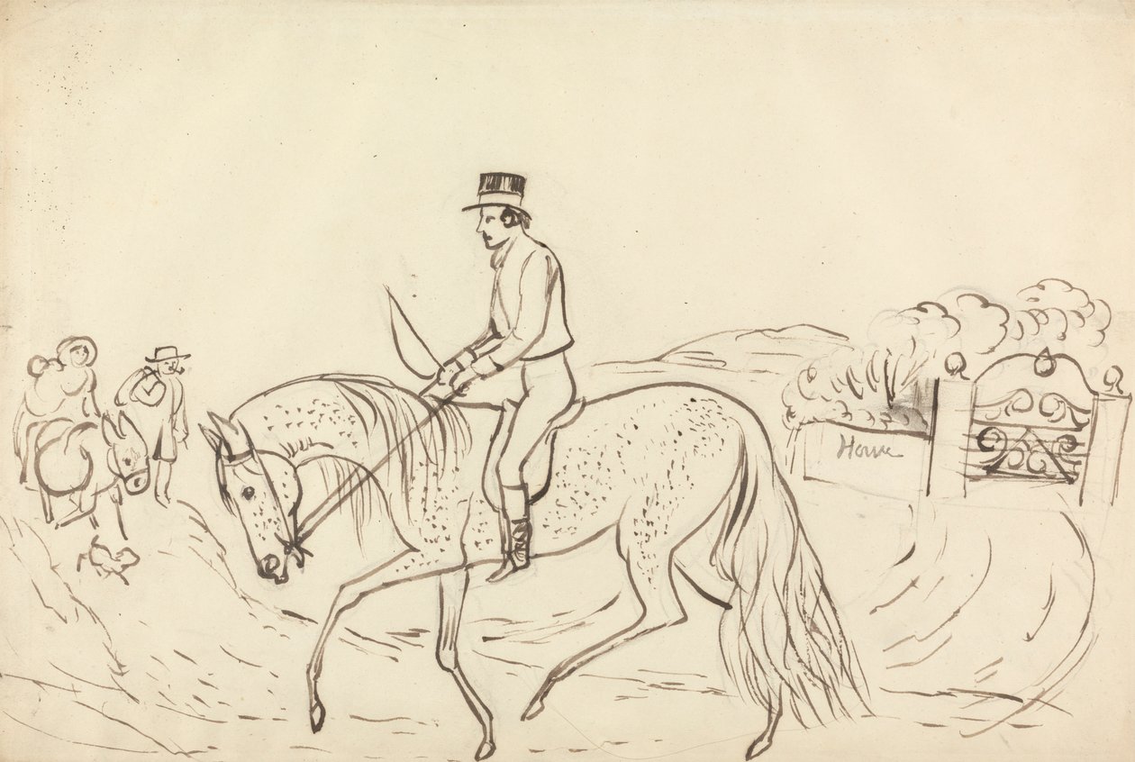Scene med hest og rytter av James Howe