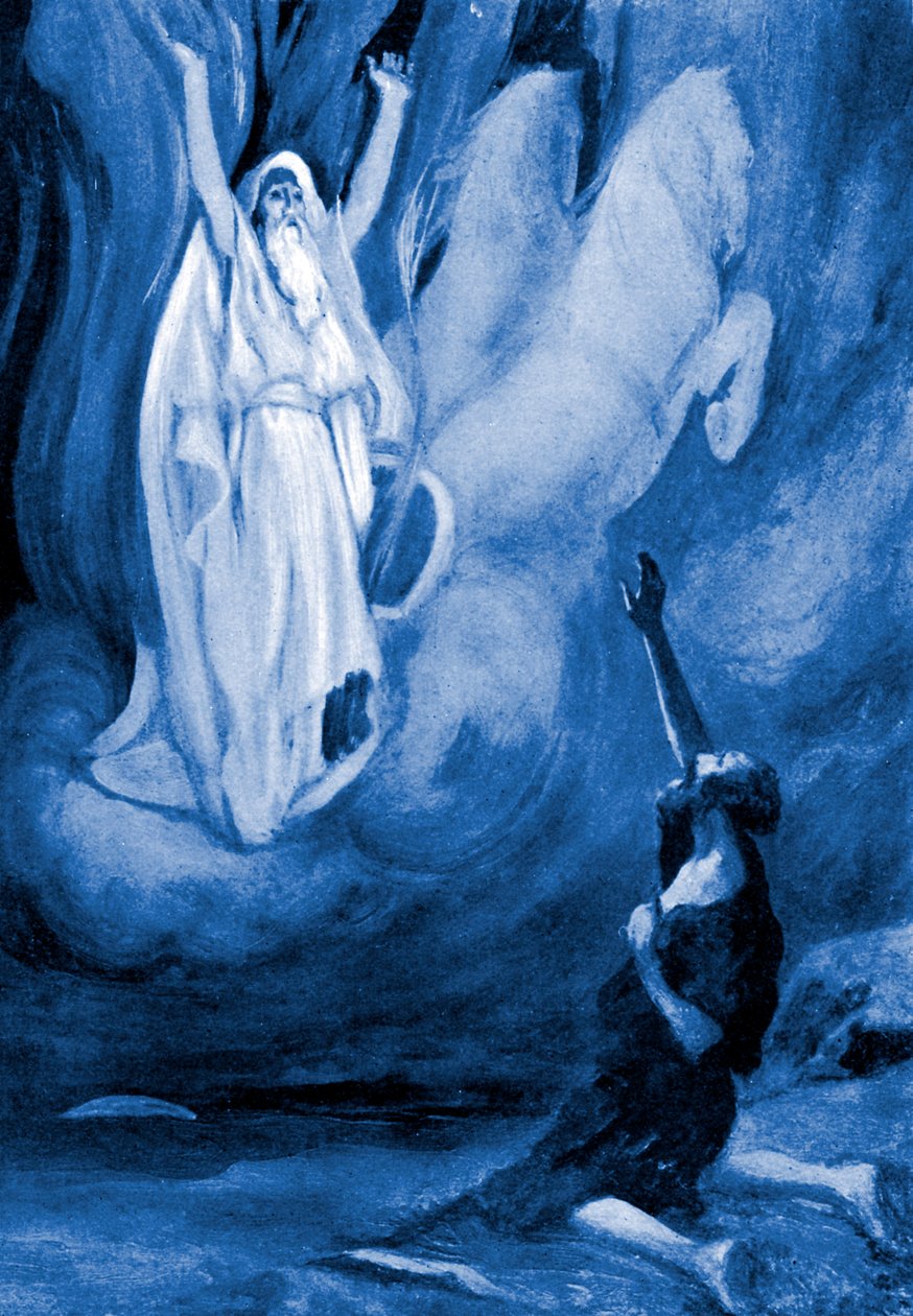 Elijah ascends in a chariot of fire - Bible av James Jacques Joseph (after) Tissot