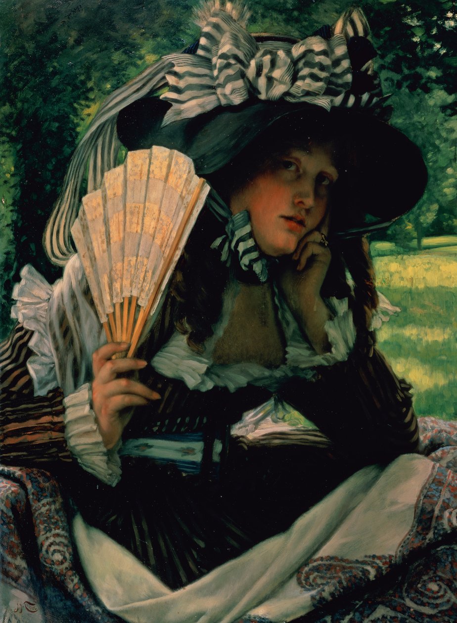 Jente med vifte, ca. 1870-71 av James Jacques Joseph Tissot