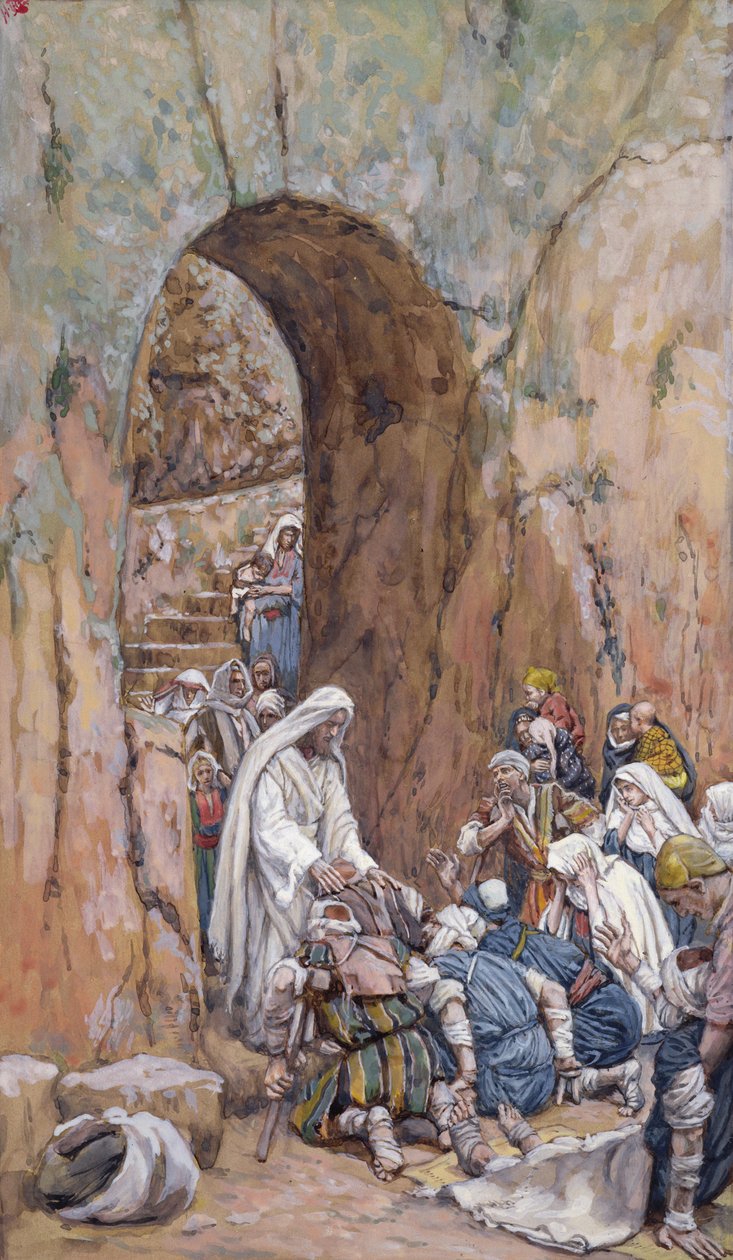 Han gjorde ingen mirakler bortsett fra at han helbredet dem (wc på papir) av James Jacques Joseph Tissot