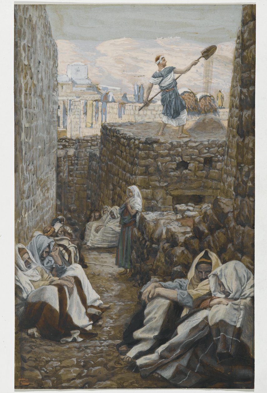 Han som vinner hveten sin, illustrasjon fra Vår Herre Jesu Kristi liv (wc over grafitt på papir) av James Jacques Joseph Tissot