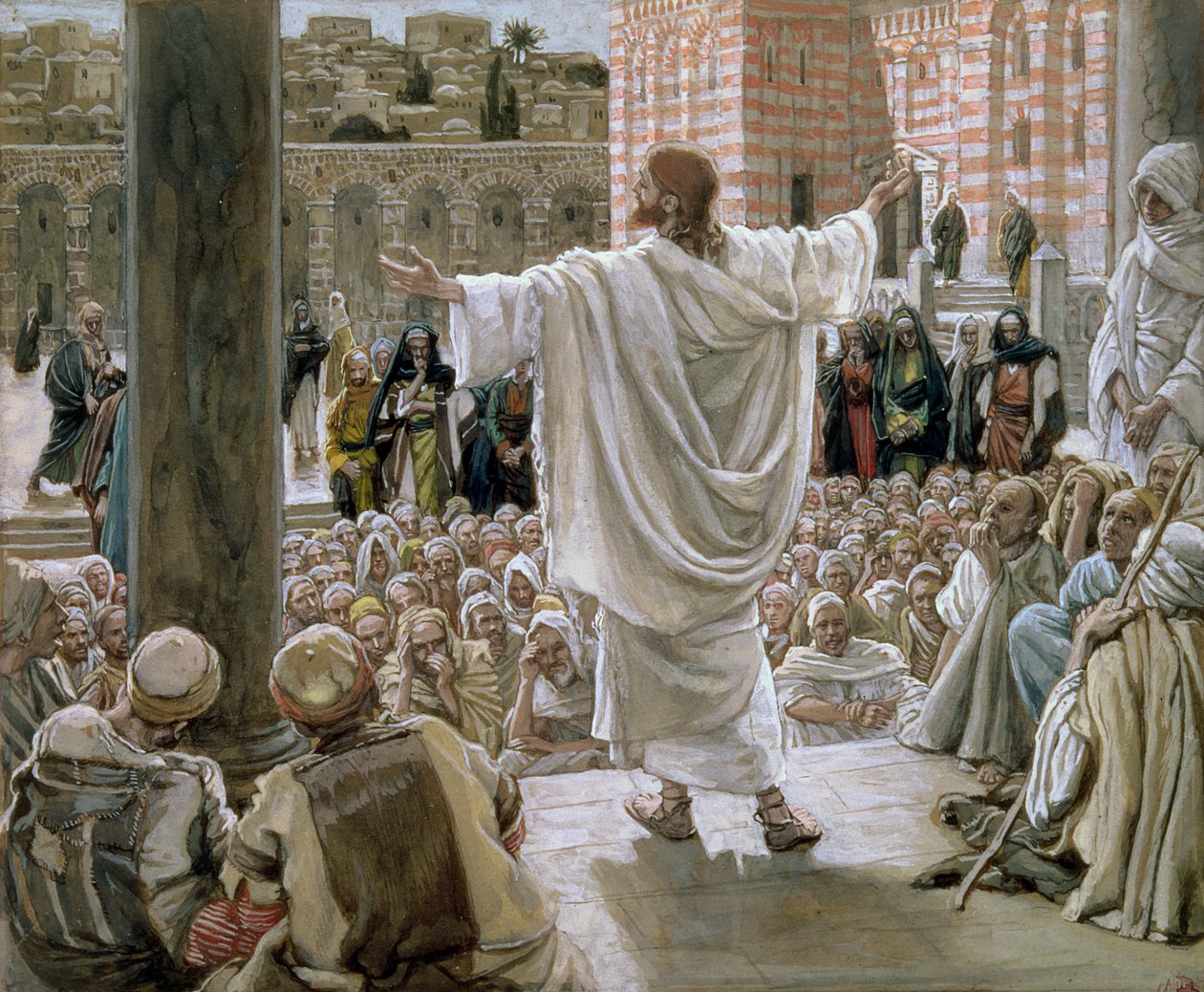 Jerusalem, Jerusalem, illustrasjon for The Life of Christ, ca. 1886-96 (gouache på papp) av James Jacques Joseph Tissot