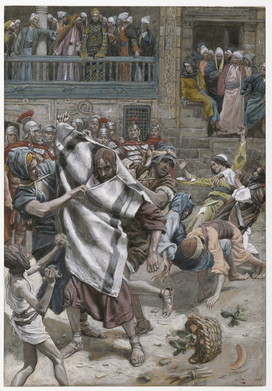 Jesus Before Herodes, illustrasjon fra The Life of Our Lord Jesus Christ, 1886-94 (wc over grafitt på papir) av James Jacques Joseph Tissot