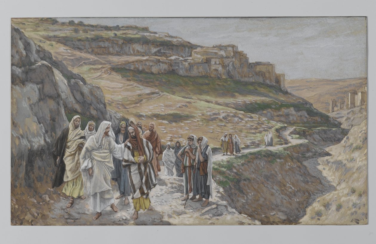 Jesus taler med sine disipler, illustrasjon fra The Life of Our Lord Jesus Christ, 1886-96 (wc over grafitt på papir) av James Jacques Joseph Tissot
