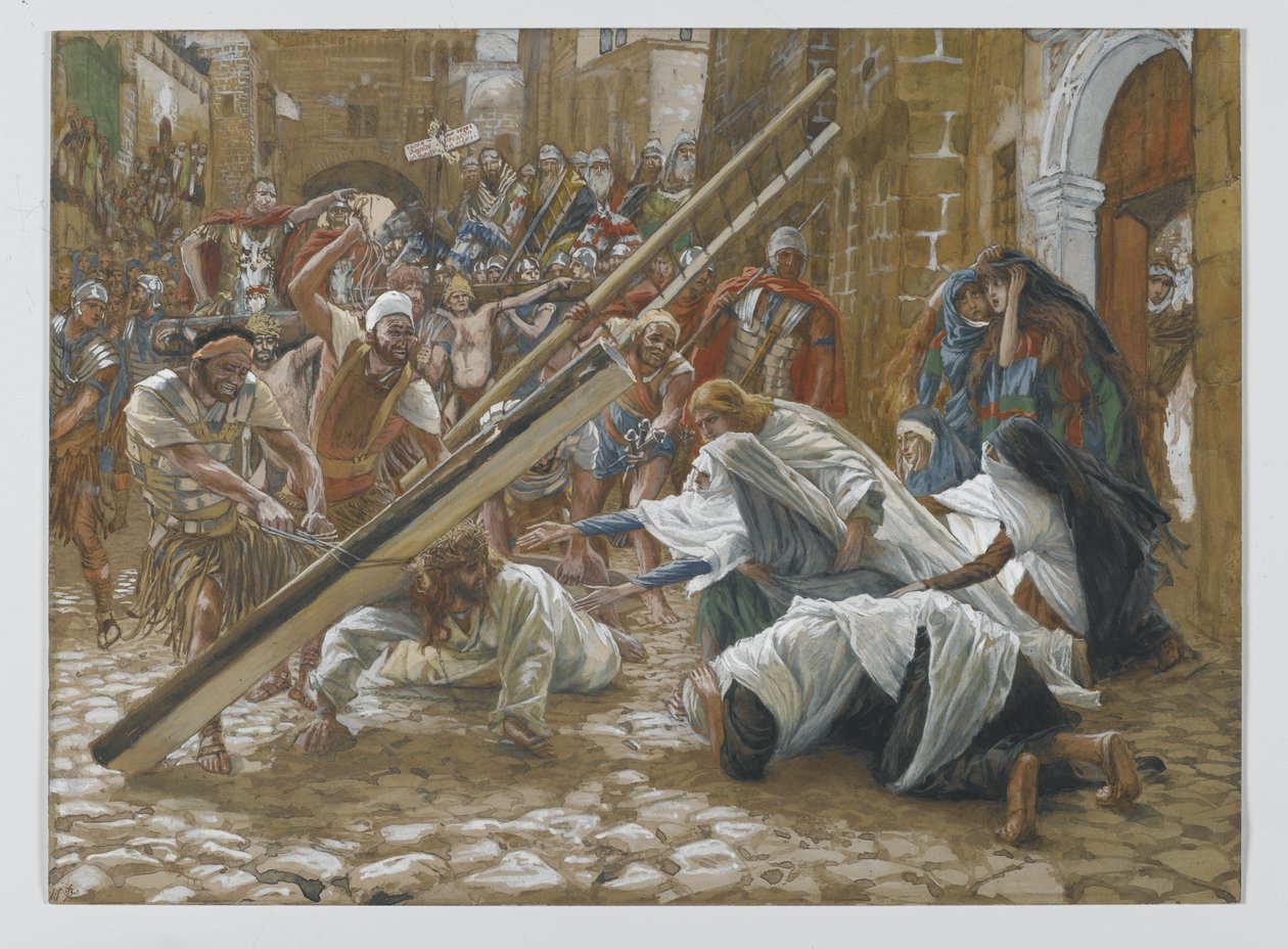 Jesus Meets His Mother, illustrasjon fra The Life of Our Lord Jesus Christ, 1886-94 (wc over grafitt på papir) av James Jacques Joseph Tissot
