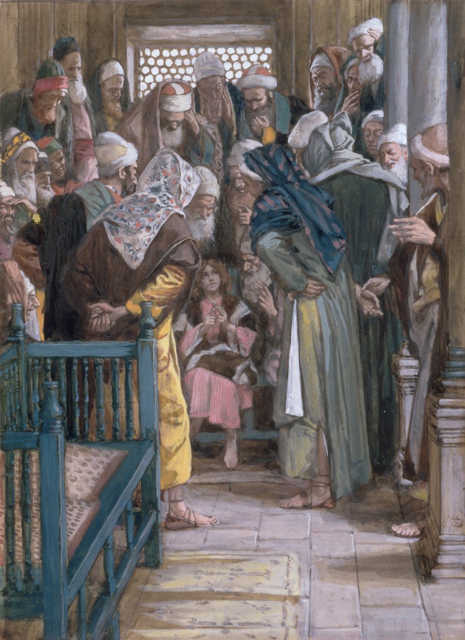 Jesus midt i legene, illustrasjon for The Life of Christ, ca. 1886-96 (gouache på papp) av James Jacques Joseph Tissot